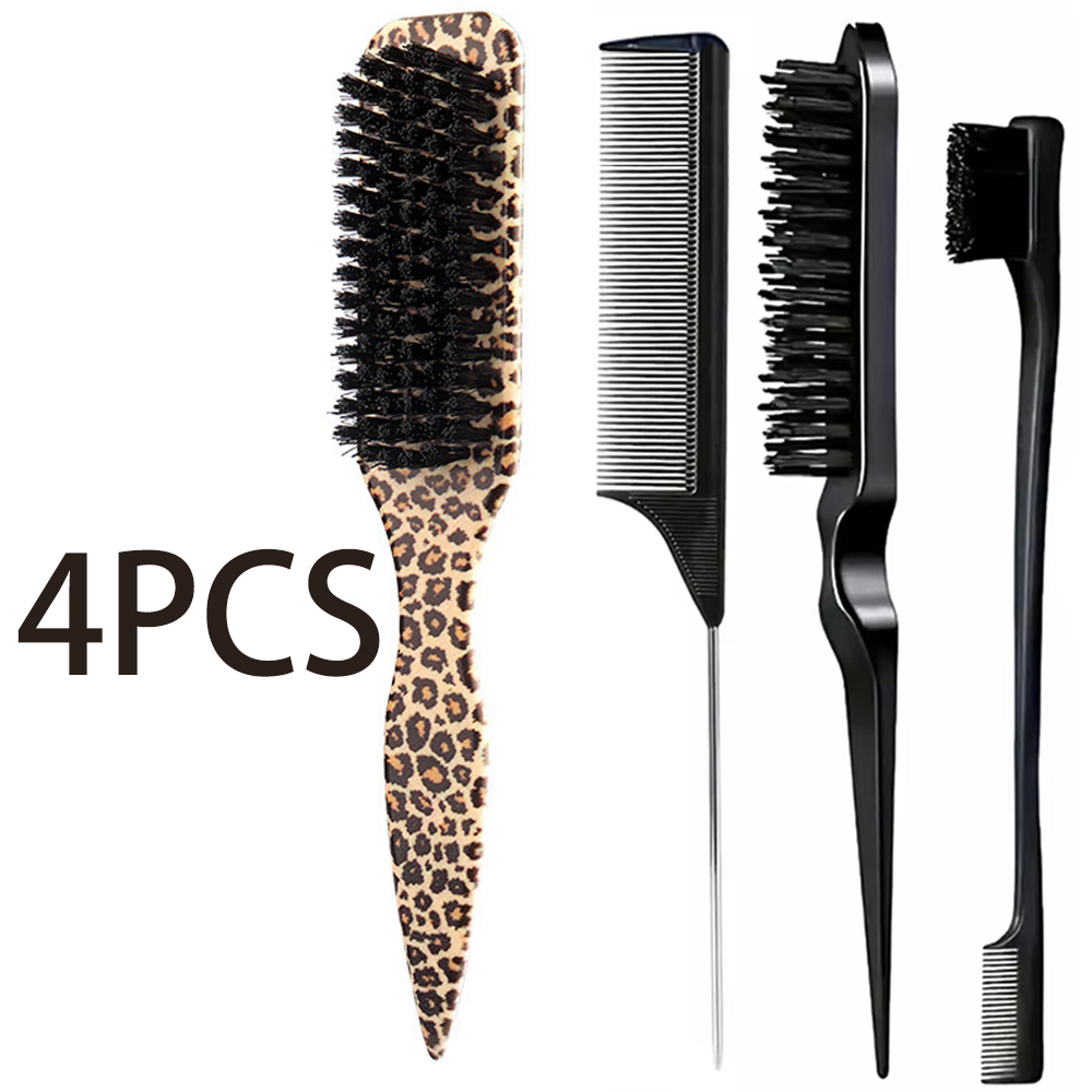 4Pc Boar Bristle Slick Back Ha - огляд і ціна Brush Bristle Set