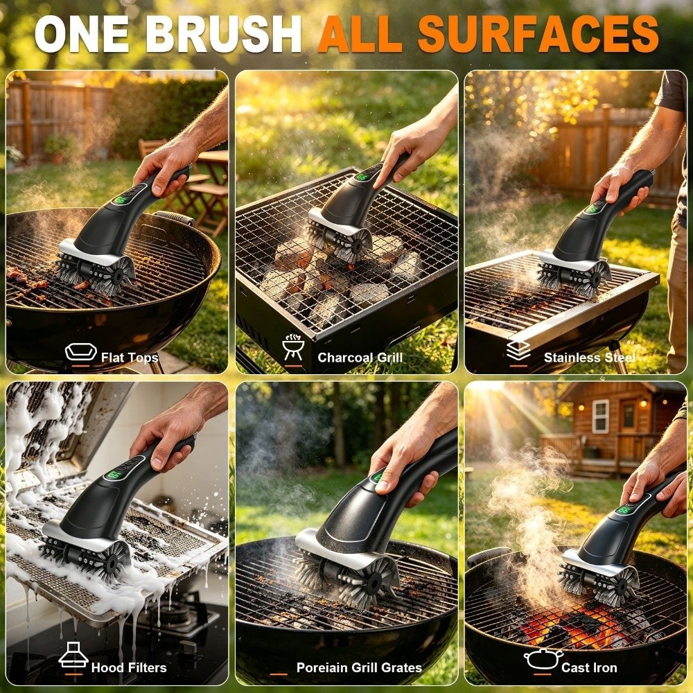 2-Speed Settings Electric Gril - огляд і ціна Brush Bristle Set